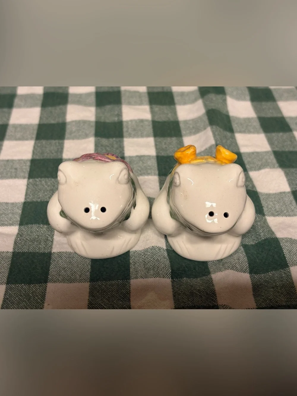 Ceramic frog salt and pepper shakers